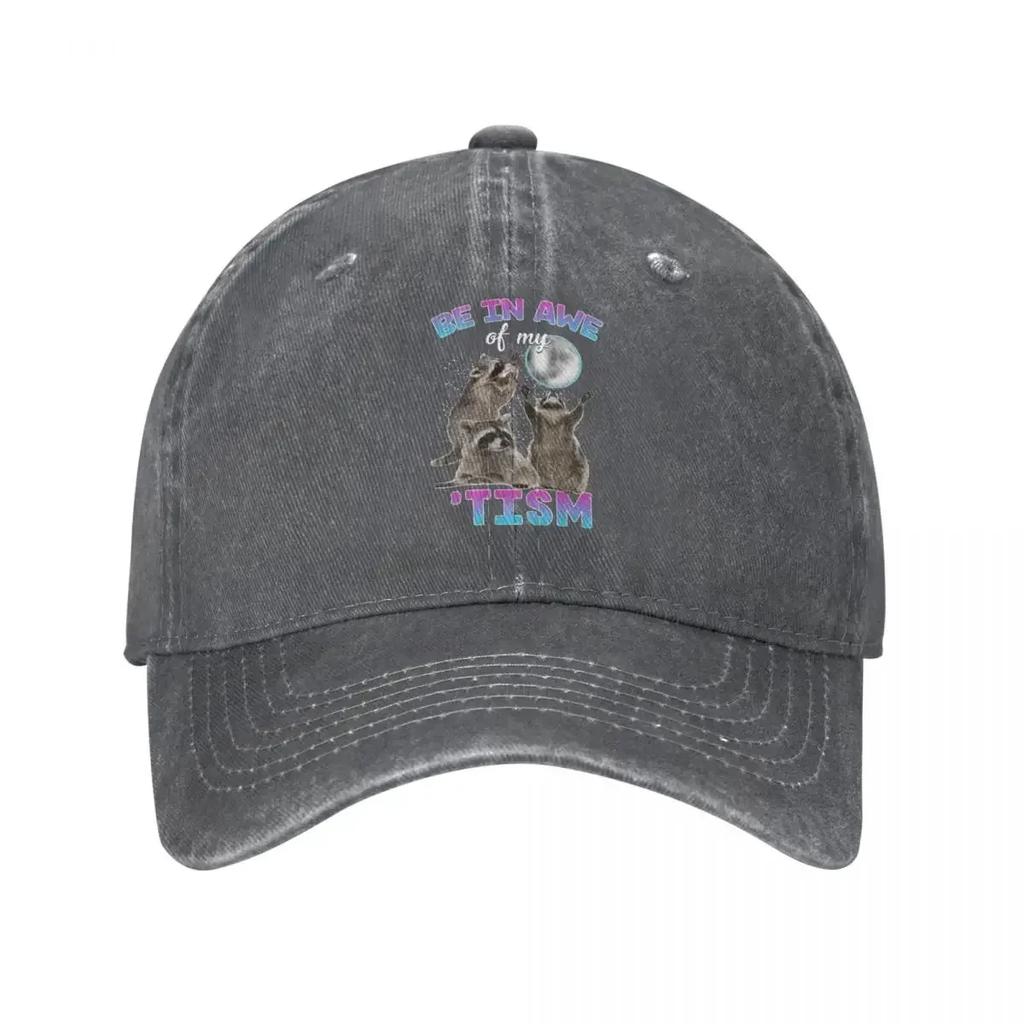 Baseball Cap Rizz Em With The Tism Accessories Unisex Casual Distressed Denim Washed Funny Animal Sun