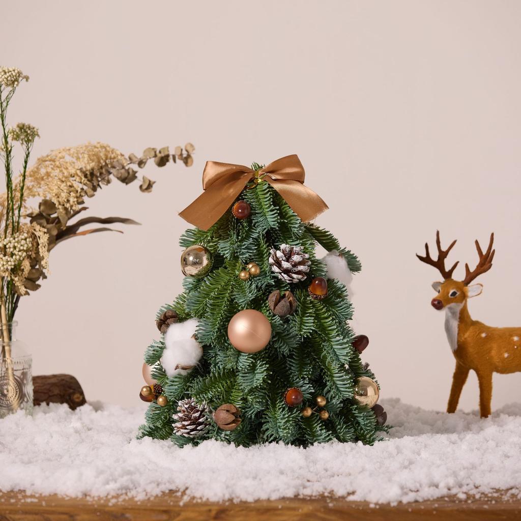 Högklassig Restaurang Hotell Bordsjulgran Ren PE Simulering Barrträd Prydnad för Skrivbordsdekor Ny Juldekoration