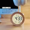 Digital Table Clock, Solid Wood, Natural, for Bedroom or Shop, Alarm Clock, Silent, Date Display, Temperature Display, Cute, Round or Square Design,