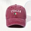 Retro Italian Flag Letter Print Baseball Cap  Adjustable Washable And Fashionable Dad Hat with Curved Brim for Outdoor Activi