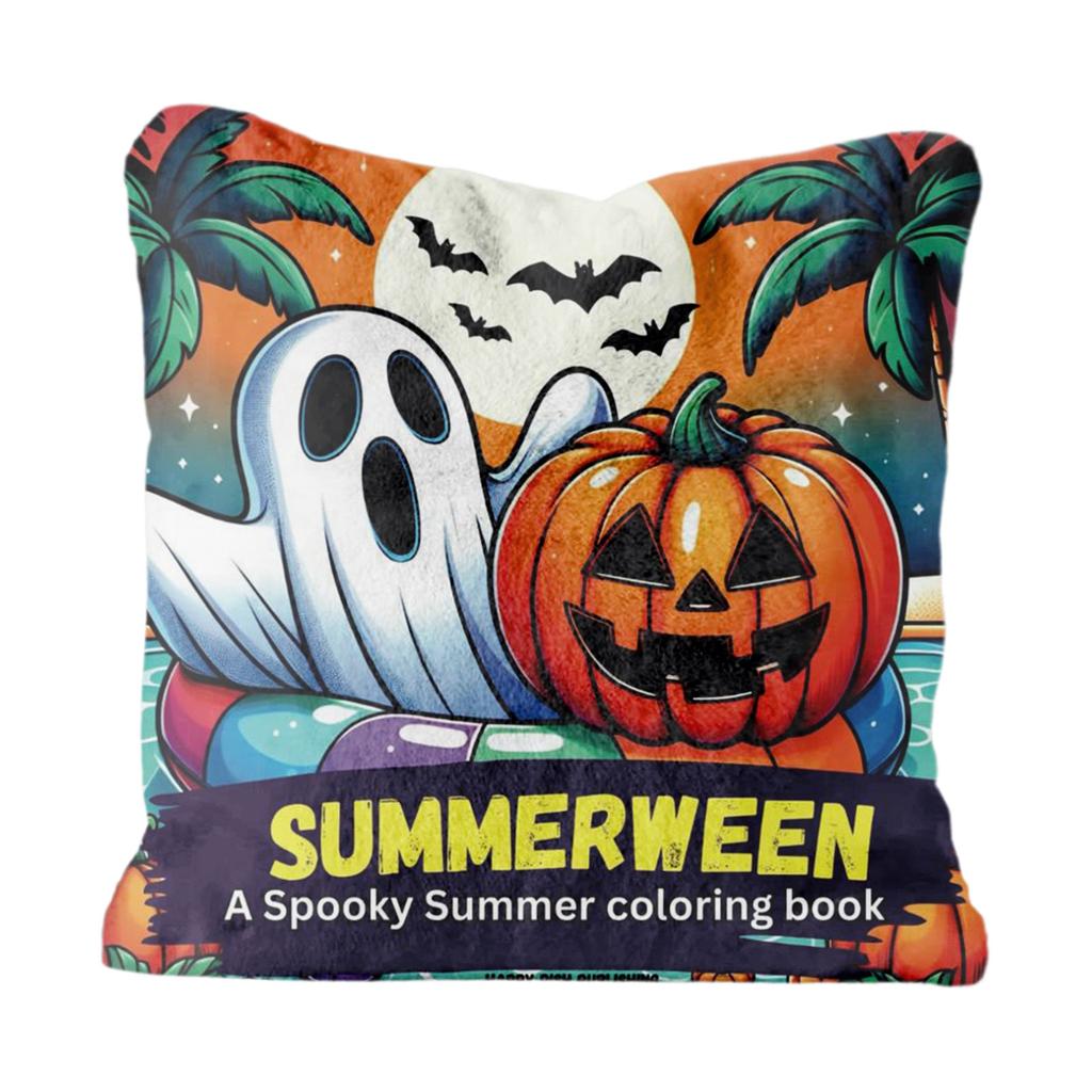 Plush Decorative Pillow Cover Set for Chair Sofa Bedroom Living Room Halloween Themed Soft Fabric Cushion Case Set