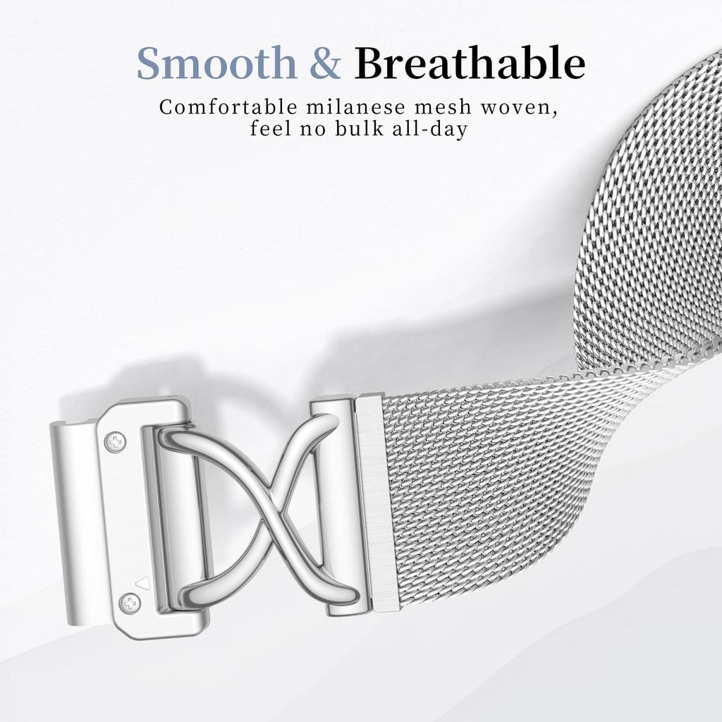 Für Garmin Forerunner 970 Uhrenarmband Magnetisches Edelstahl-Mailänder Armband mit X-förmigem Verbinder