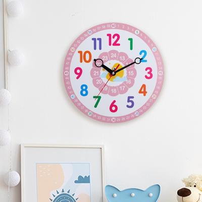 Teaching Kids Wall Clock Non Ticking 10 Inch Silent Analog for Room Decor