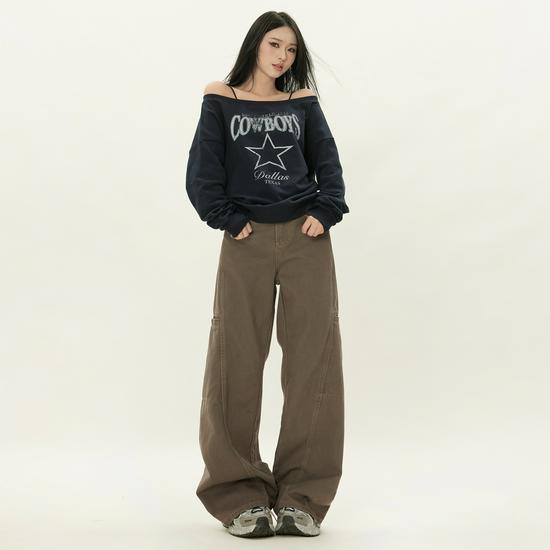 

Женские джинсы с высокой посадкой, зауженные, прямого кроя, цвета милитари, в стиле ретро рабочей одежды на весну 2025 года. Extra Small