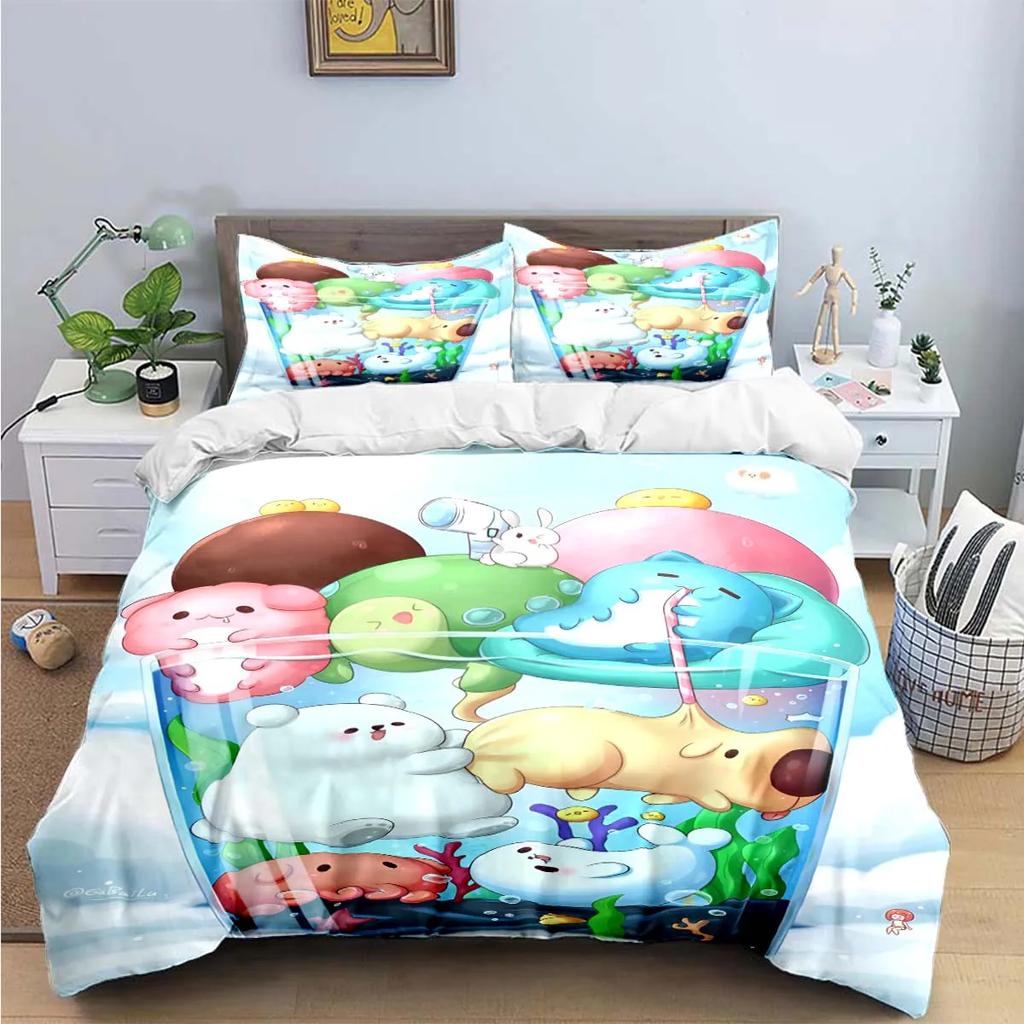 Fashion Cartoon B-Bugcat Capoo Pattern Bedding Set Duvet Cover Comforter Luxury Birthday Gift Bed Supplies