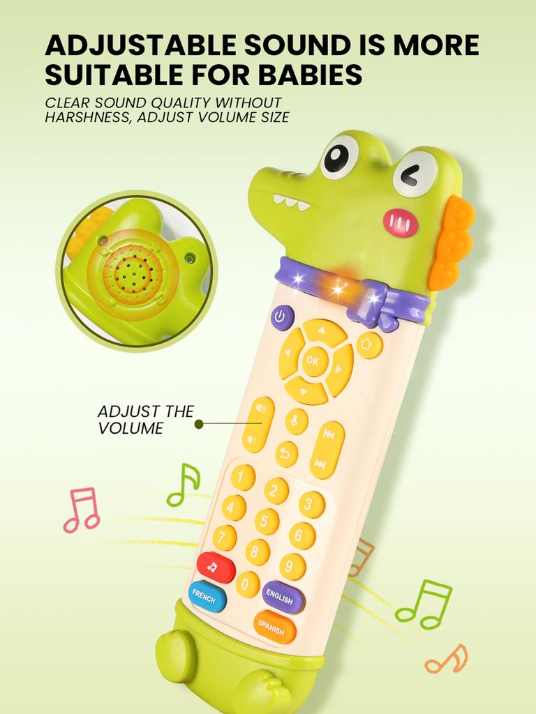 Kids English Learning TV Remote Control Toy with Music Early Education Role-play Simulation for Baby Development