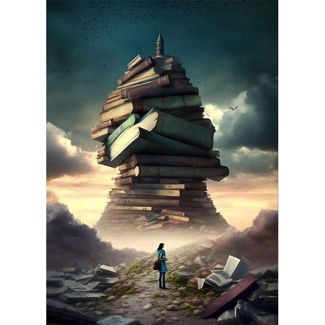 Abstract Fantasy Adventure In A Book Prints Poster Canvas Painting Modern Wall Art Pictures For Living Room Bedroom Home Decor No Frame