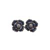 French Elegance Pure Blue Flower Stud Earrings Retro Flower Earrings Niche Design Camellia Heavy Industry Earrings