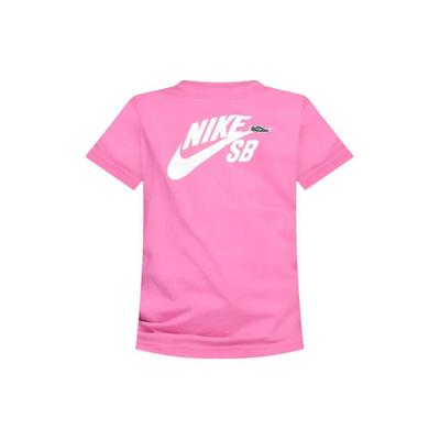 T-Shirt Letter Print Pullover Round Neck Short Sleeve Kids Tops Alchemy-Pink FN9673-605