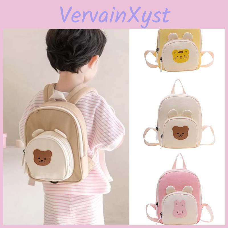 Canvas Kawaii Backpack Childrens Kids Handbags For Girl Kindergarten Boy Schoolbag Cartoon Bear Bunny Toddler Bag 2024