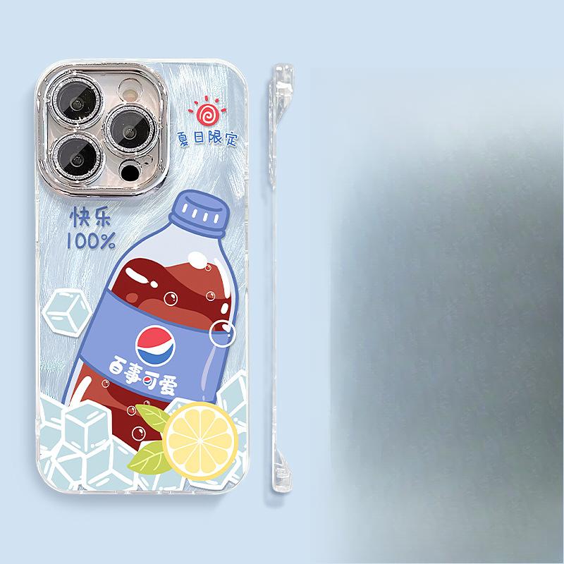 

Летняя подставка для газировки Подходит для чехла для мобильного телефона Apple 13promax 16 Перьевая пряжа без рамки 15 Ультратонкий Противоударный 14 Жесткий iPhone XS Max