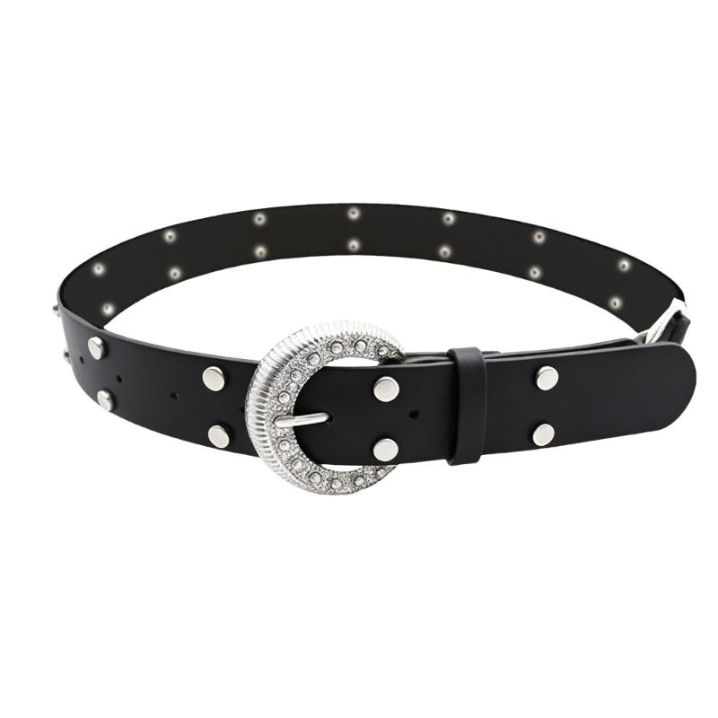 Rivets Punk Studded Belt Adjustable Buckles For Men Women Casual Wear Adjustable Length