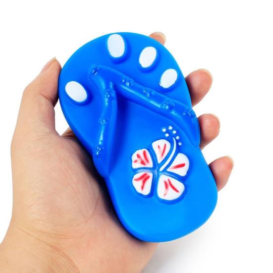 Pantoufle Jouet à Mâcher pour Chien Résistant aux Morsures Soulagement de l'Ennui et du Stress Jouet Chaussure Pantoufle Simulée en Vinyle Jouet Siffleur pour Chiots Dentition Nettoyage