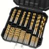 Titanium Coated HSS Drill Bit Set 50 Pieces - Multi-functional Power Tool Accessories for DIY and Home Projects, Bag Packed