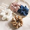 Oversized Glossy Surface Hair Scrunchies High Elasticity Ponytail Holder For Thick Hair Solid Color Aesthetic Tie