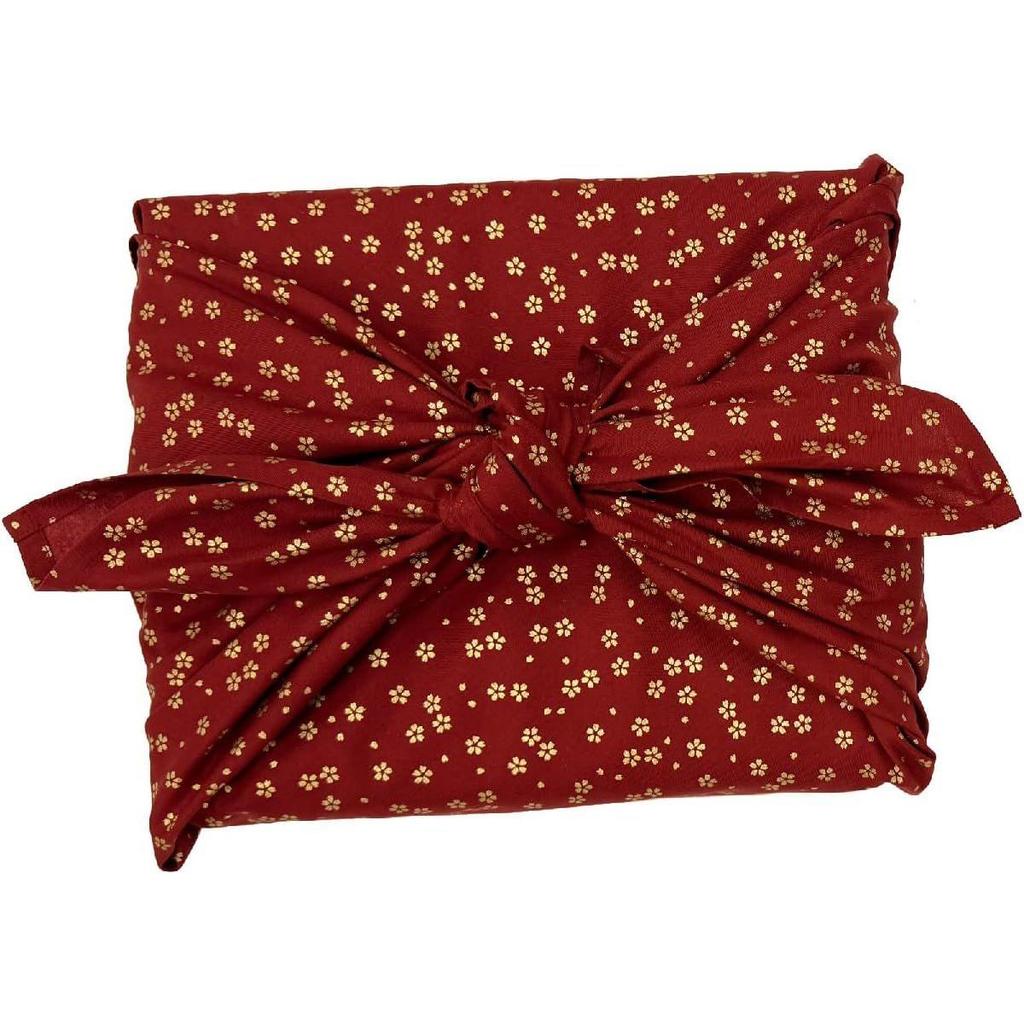 Used Kinzakura Furoshiki 100cm, Cherry Blossom Pattern, Gold Print, Three Widths, 100% Cotton, Made in Japan, Large Size, Japanese Pattern, Japanese