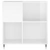 VidaXL Record Cabinet High Gloss White 84.5x38x89cm Engineered Wood 831766