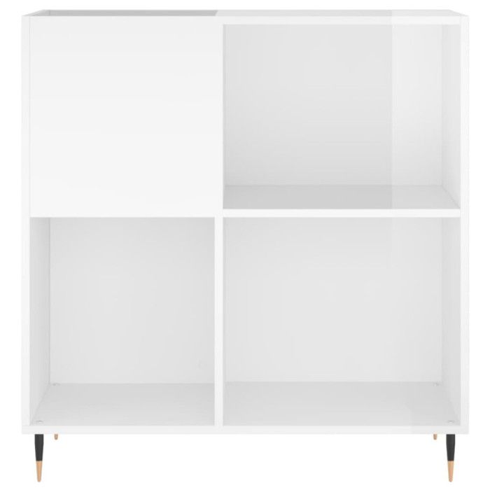 VidaXL Armoire à disques blanc brillant 84,5x38x89cm bois d'ingénierie 831766