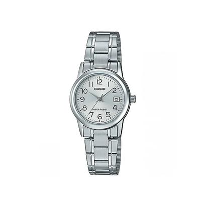 Casio LTP-V002D-7BUDF Silver Analog Stainless Steel Strap Watch For Women/ Classic Watch, Authentic Casio