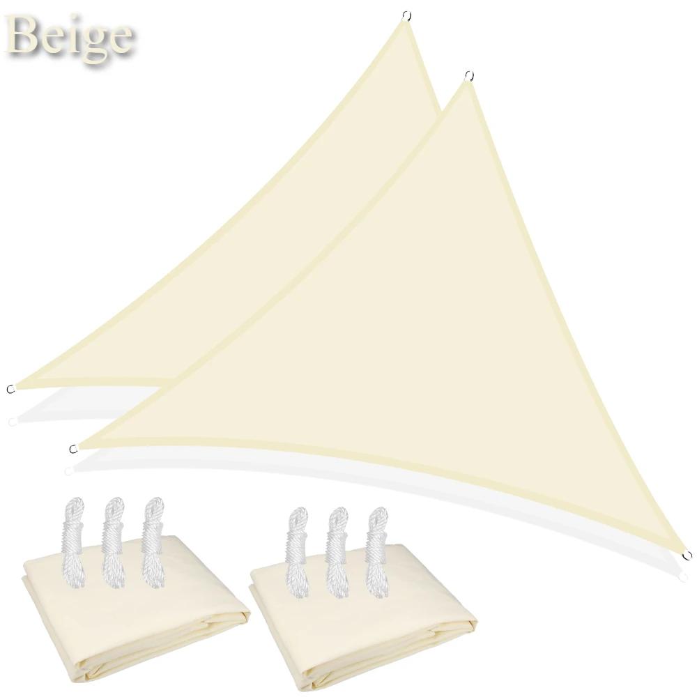 2Pack 5/3.6/3/2M Triangle Sun Shade Sail Waterproof UV Block Sun Shelter Awnings Canopy for Garden Yard Patio Sunscreen Sunsails