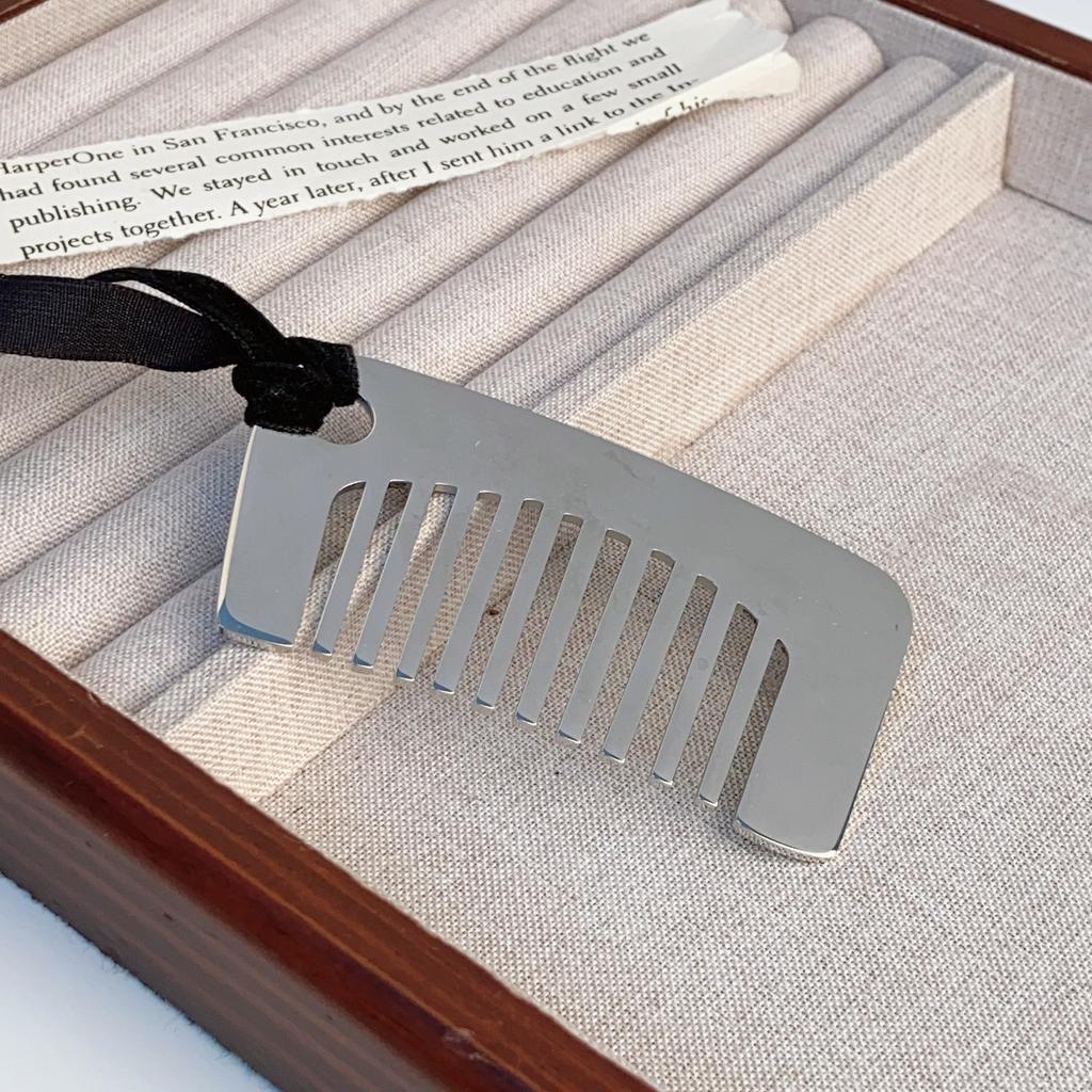 Premium Sweater Chain Titanium Steel Comb Necklace Women'S Silver Small Long Pendant Vintage Niche Design Accessories