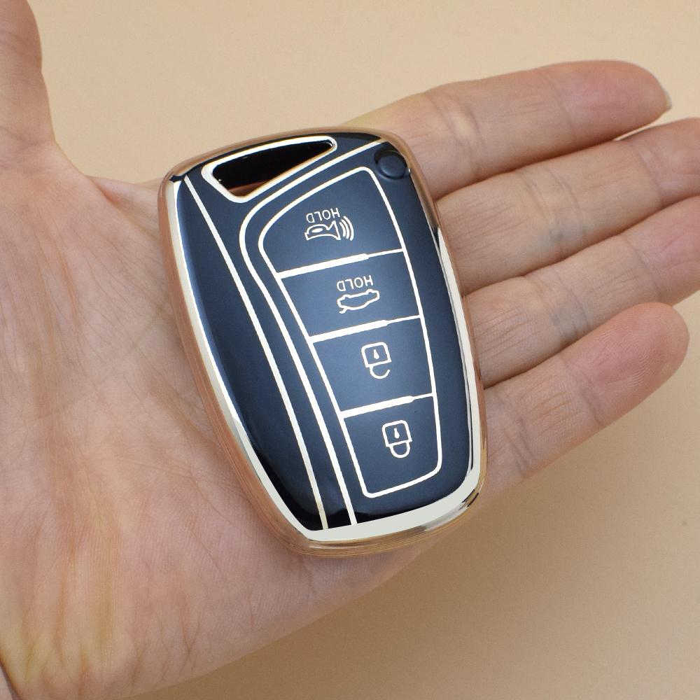 4 Tasten TPU Schlüsselanhänger für Hyundai Genesis DH Grandeur Azera Grand Santa Fe 3 DM IX45 IX35 HG Equus 2013 2014