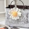 Handcrafted Crochet Daisy Keychain Pendant