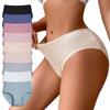Women Mid Waist Hip Lifting Solid Breathable Stretch Cotton Plus Size Ladies Briefs
