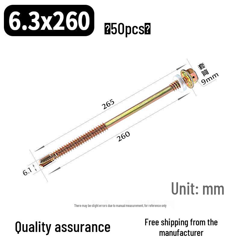 Sechskant-Selbstbohrschraube für Farbstahl und Dachziegel aus Harz mit verlängerter Bohrspitze