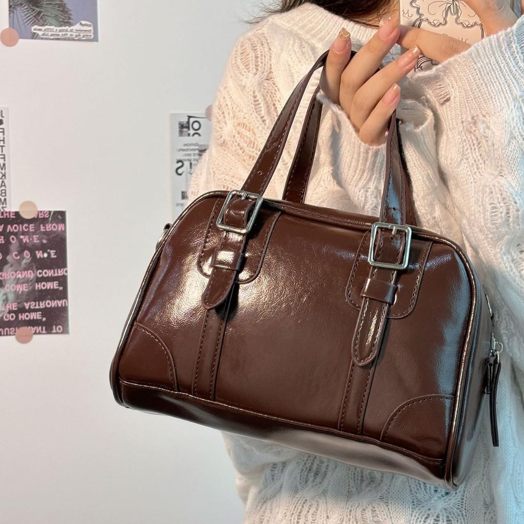 IELGY Ladies Diagonal Bag Korean Retro All-Match Portable Shoulder Bag