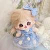 Geomong 20cm Doll Clothes Daisy Check Dress Non-attribute Costume Cotton Idol Doll Clothes, Blue, Popular Toys for Korean Children