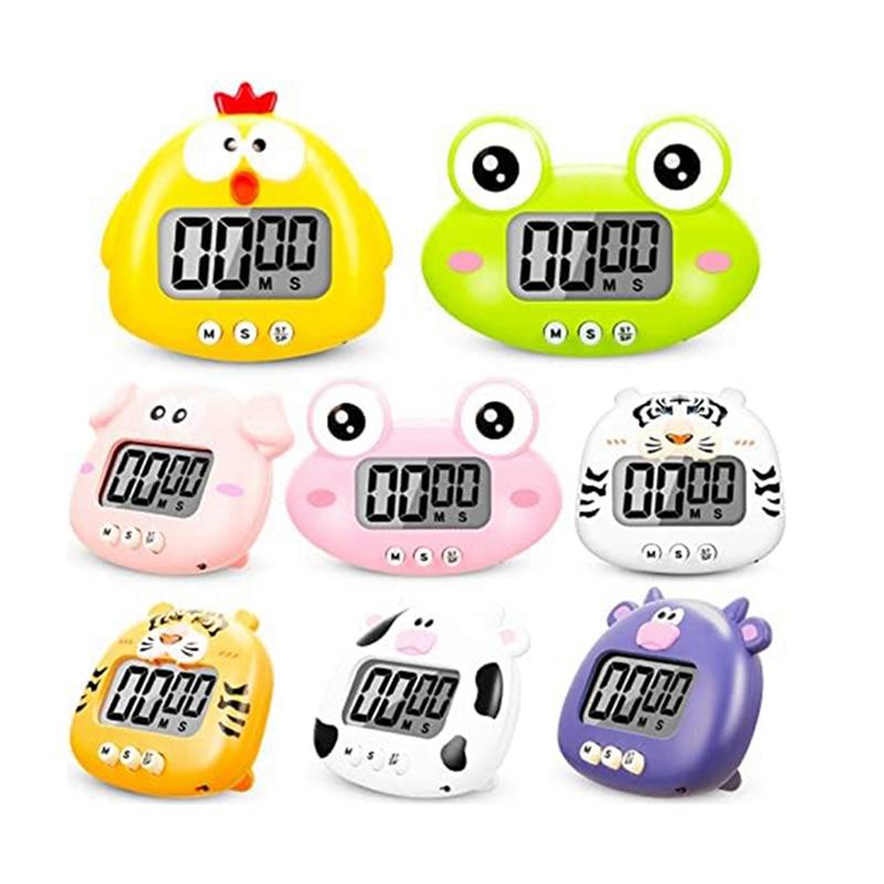 BHBL 8 Pieces Animal Timer Cartoon Digital Kitchen Timer Countdown Timer Magnetic Timer Visual Timer for Kitchen Classroom