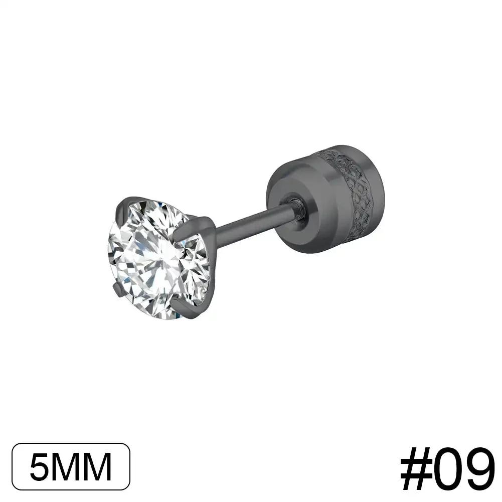 Fashion Four Claw Zircon Cartilage Stainless Steel Ear Stud Crystal Zircon Earrings Piercing Jewelry Steel Clear