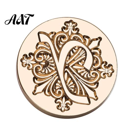 Wax Seal Stamp Head Iris A-Z Initial Alphabet Head, Brass Engraved Stationery Sealing for Wedding Invitations Envelopes Journal Gift Packaging