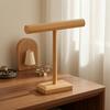 SingleTier Jewelry Stand with Display Rod SpaceSaving Wooden Stable