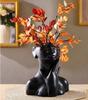 Resin Vase For Home Décor, Decorative Flower Pot Showpiece, Black - 12 Cm