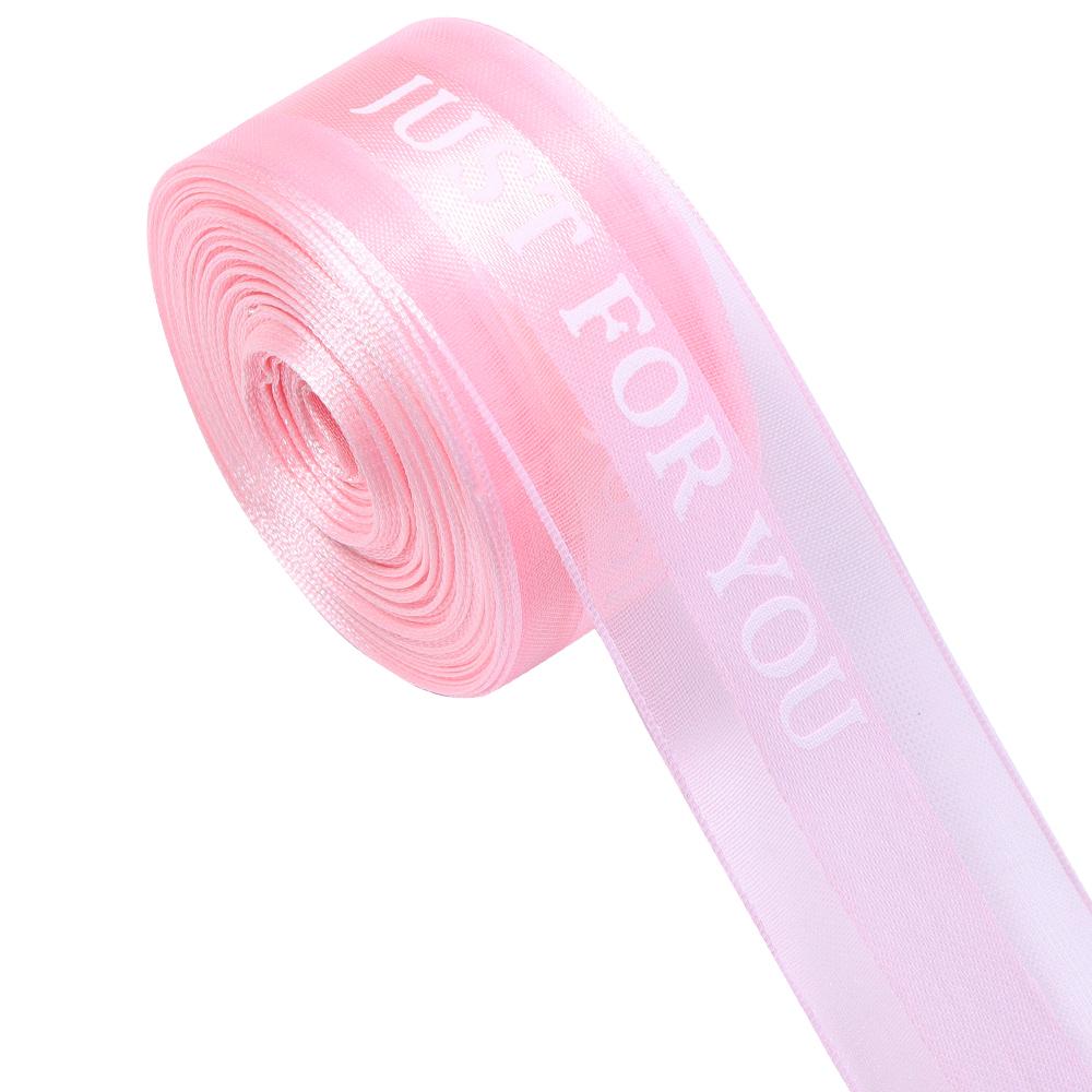 10 Yards "Just For You"Sheer Chiffon Ribbon Organza Satin Ribbons for Gift Wrapping Decoration Wedding Party Wreath Lace Fabric