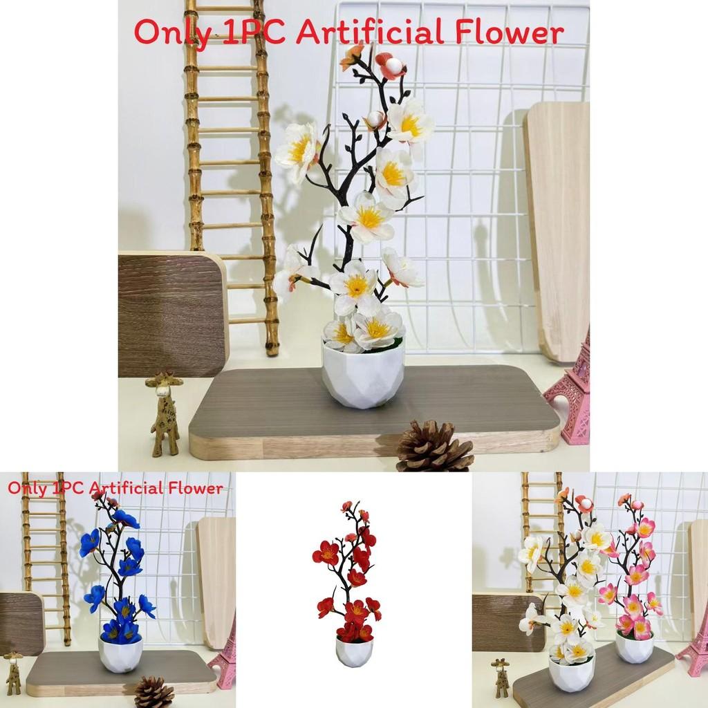Plum Blossom Decorative Fake Plant With Silk Material For Indoor Garden And Holiday Festivities