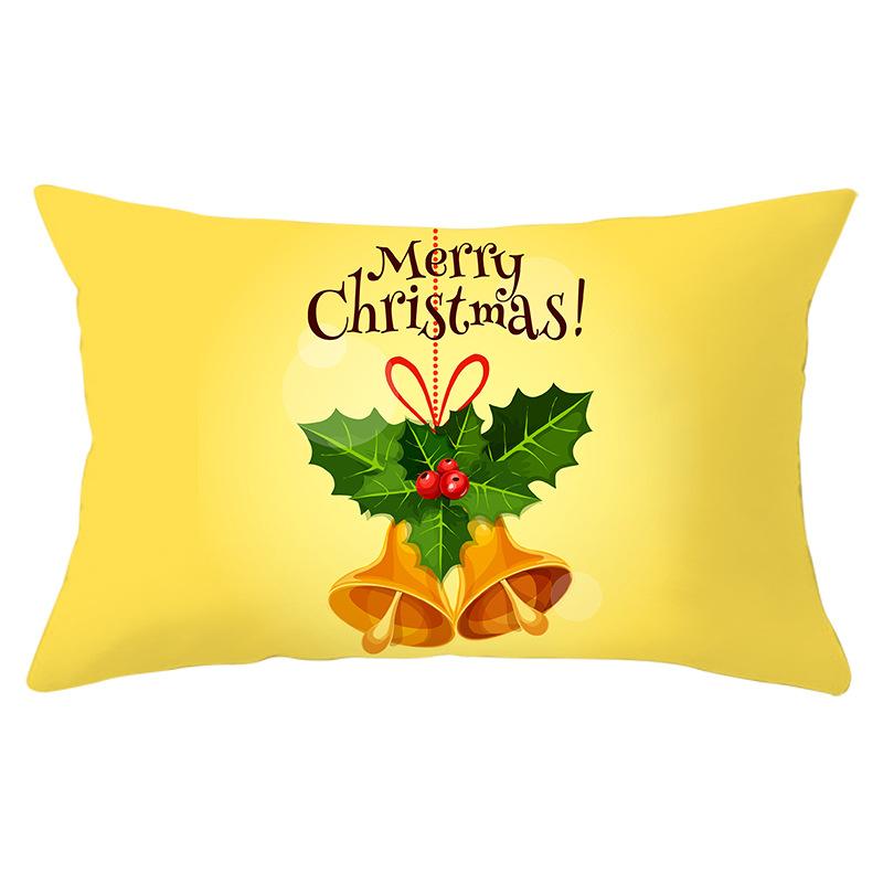 New Christmas Peach Skin Waist Pillowcase Gold Series Sofa Cushion Cover Bedside Pillow Cover