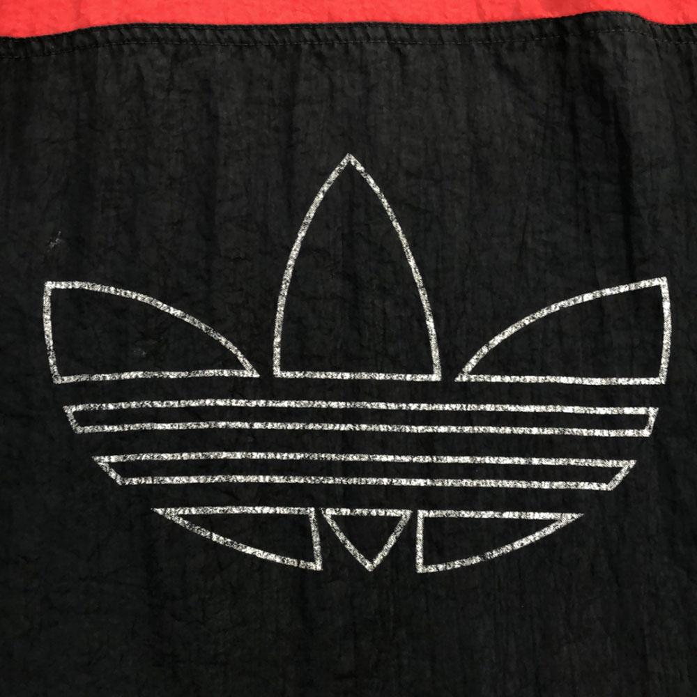 Adidas Trefoil Logo Print High Neck Anorak Jacket Half-zip Pullover, Old Men's Used