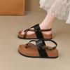 Platform sandals women's summer wear 2025 new retro fashion versatile skirt toe Roman beach shoes