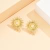 Sweet Style Stainless Steel Heart & Sunflower Earrings
