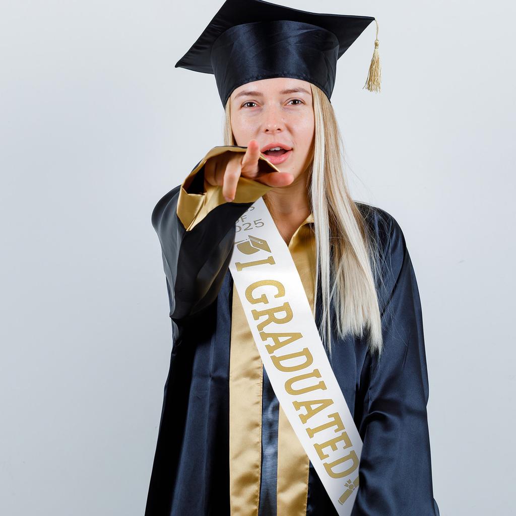 Graduation Sash Class of 2025 Elegant Adjustable Senior Sash for Women Bachelor Graduation Party Decor Ribbon Etiquette Belt