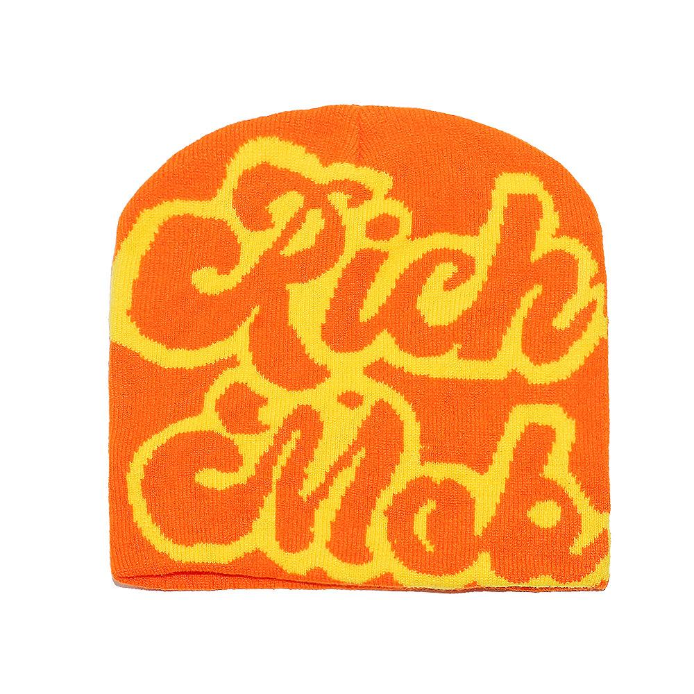 Temu Autumn and Winter New Knitted Pullover Hat Multi-color Letter Cold Hat Men's and Women's Wool Knitted Hat