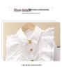 Girls' White Long Sleeve Shirt - Spring/Autumn 2025 Collection for Children