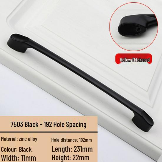 Modern European Black Handle for Cabinets and Wardrobes
