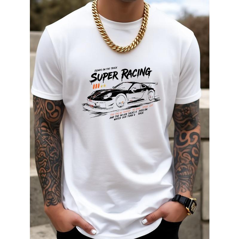 Men's Summer Casual Sports Fashion T-Shirt Cotton , Soft, Breathable, Loose Fit, Regular Fit Crew Neck T-shirt, Stylish Business Casual Style