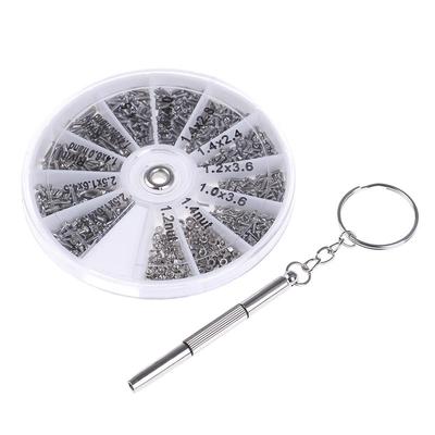 600 Piezas Tornillos Pequeños Tuerca + Destornillador Reloj Gafas Gafas Juego de Herramientas de Reparación