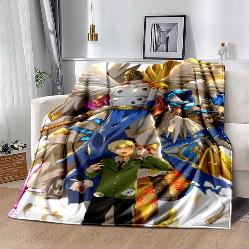 Cartoon Digimon Adventure Monster Soft Plush Blanket,Flannel Blanket Throw Blanket for Living Room Bedroom Bed Sofa Cover Child