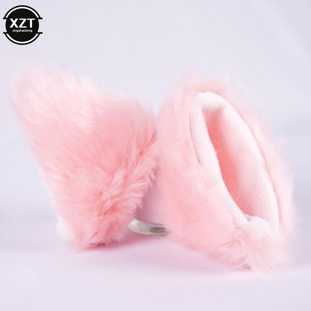 Stylingová nálepka na helmu Cosplay dekorace Příslušenství k helmě 2ks/pár Roztomilá motocyklová helma Dekor plyšové kočičí uši